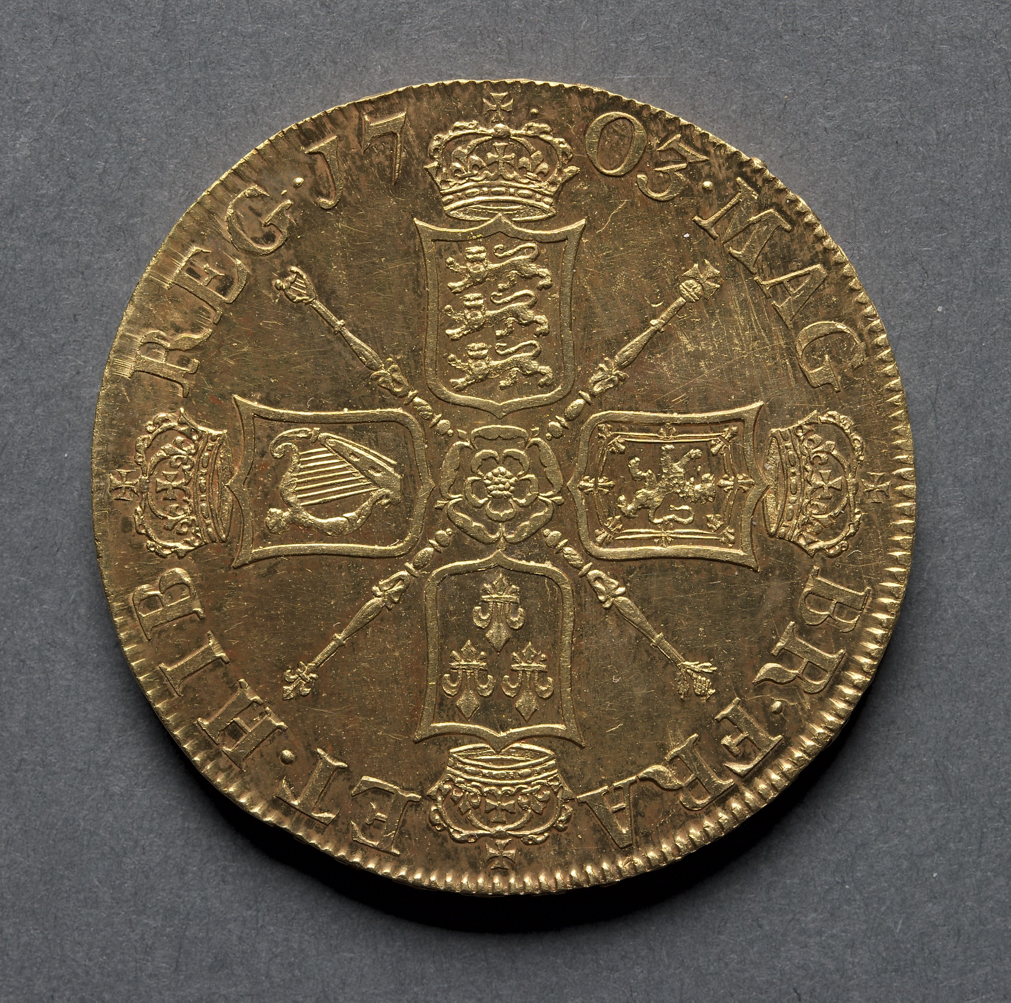 Five Guineas: Shields and Rose (reverse)