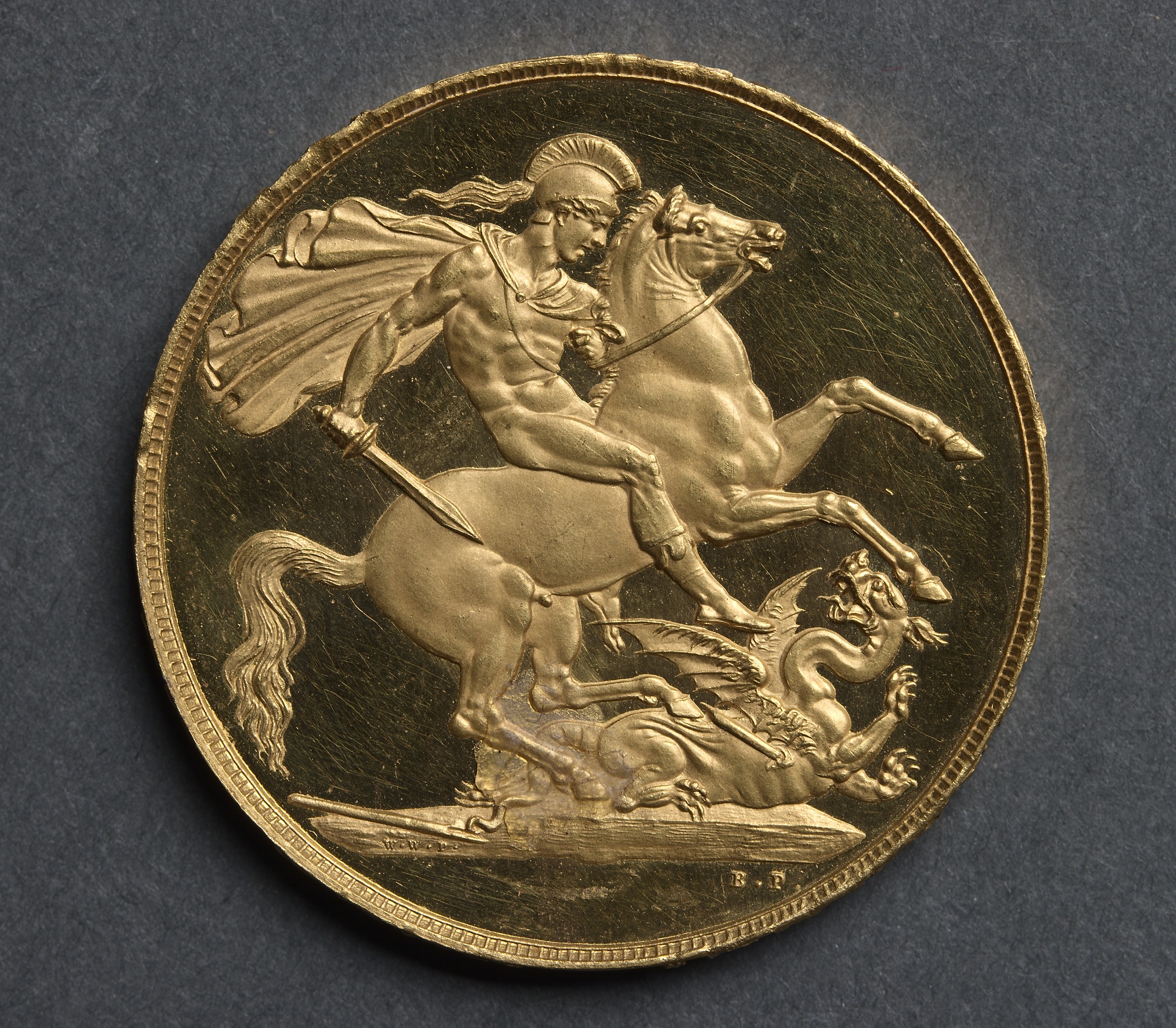 Two Pound Piece: St. George and the Dragon (reverse)