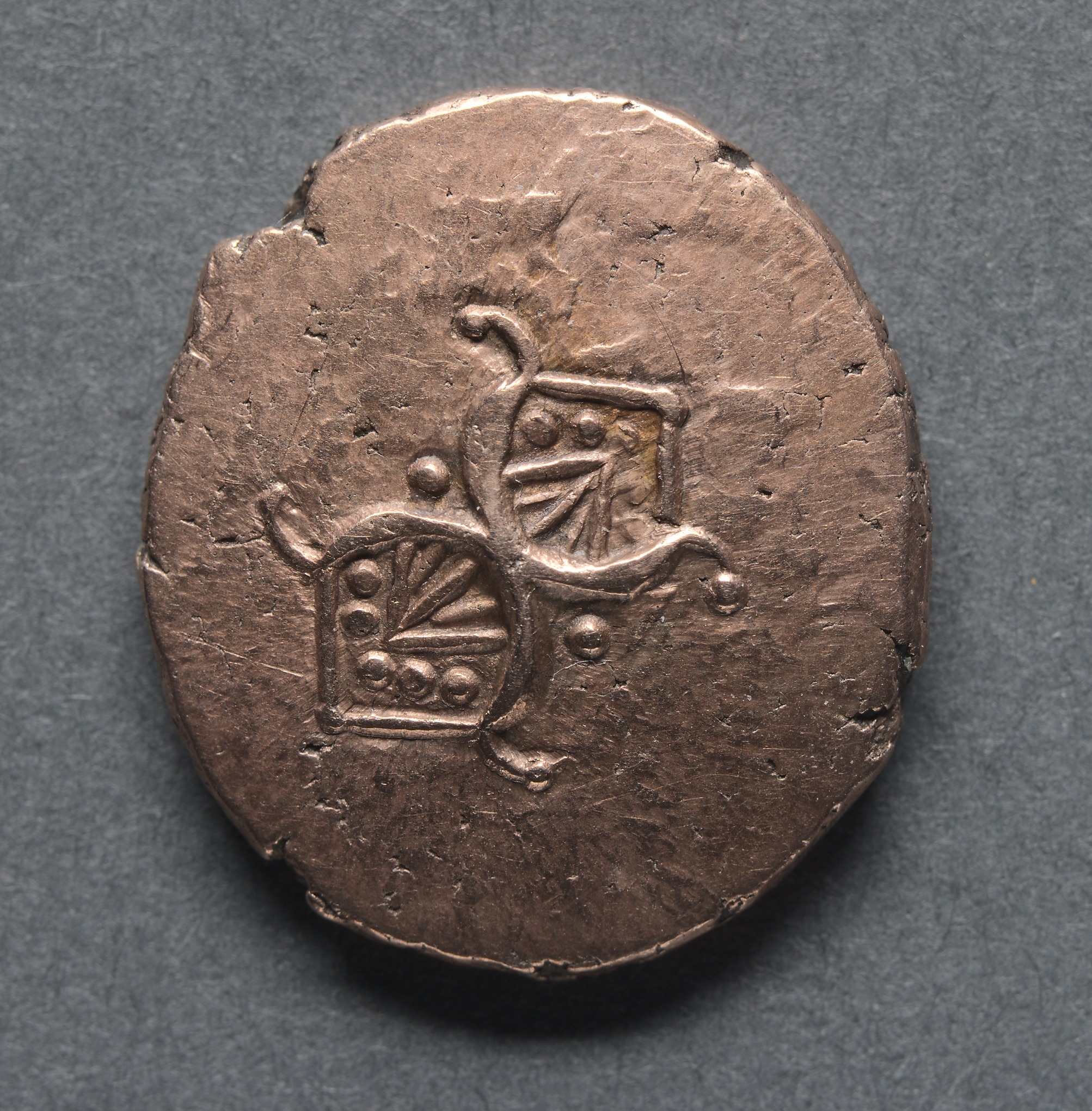 Addedomaros Stater: Horse, Branch, and Spiral Sun (reverse)
