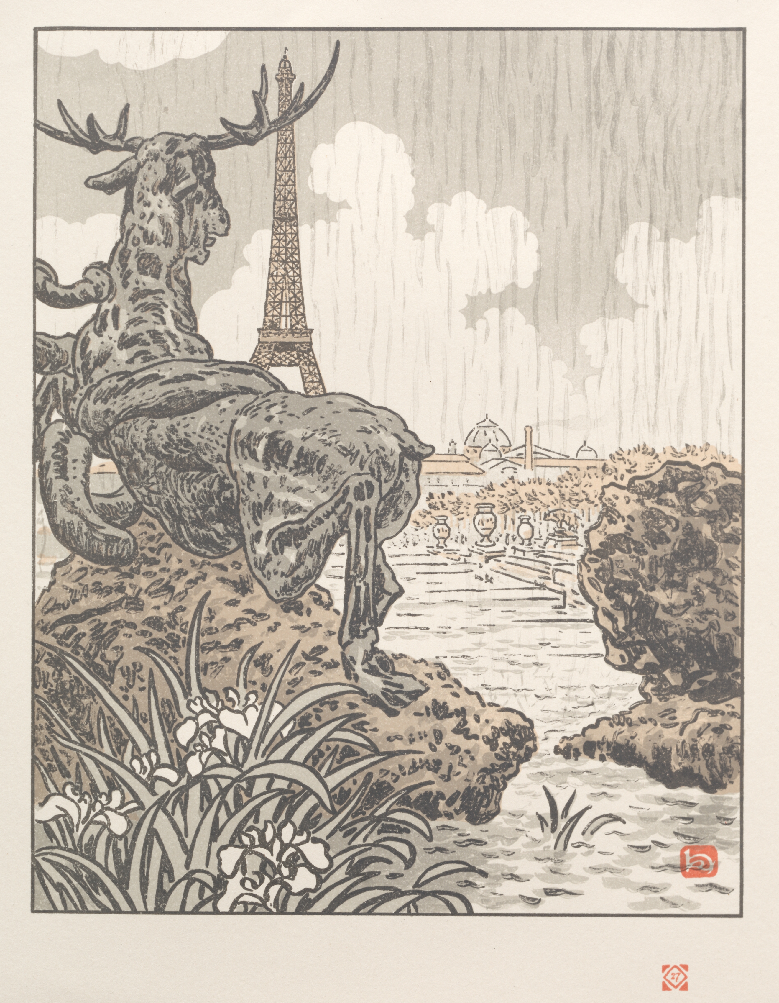 Thirty-Six Views of the Eiffel Tower: From Behind Frémiet's Elk (Trocadero)