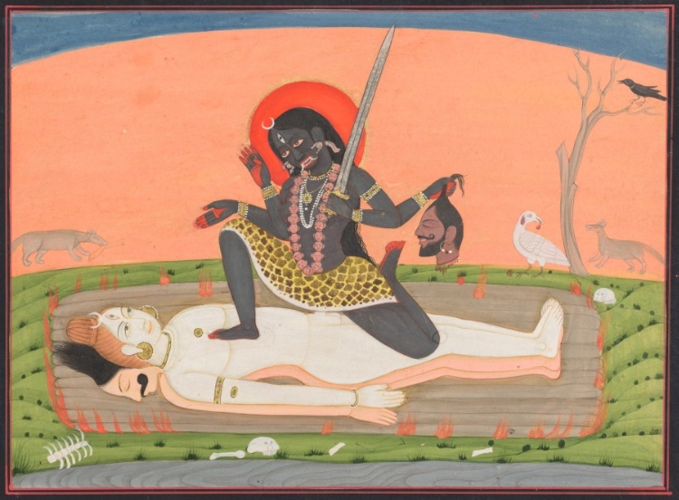 Kali on Shiva, from a Tantric Devi Series