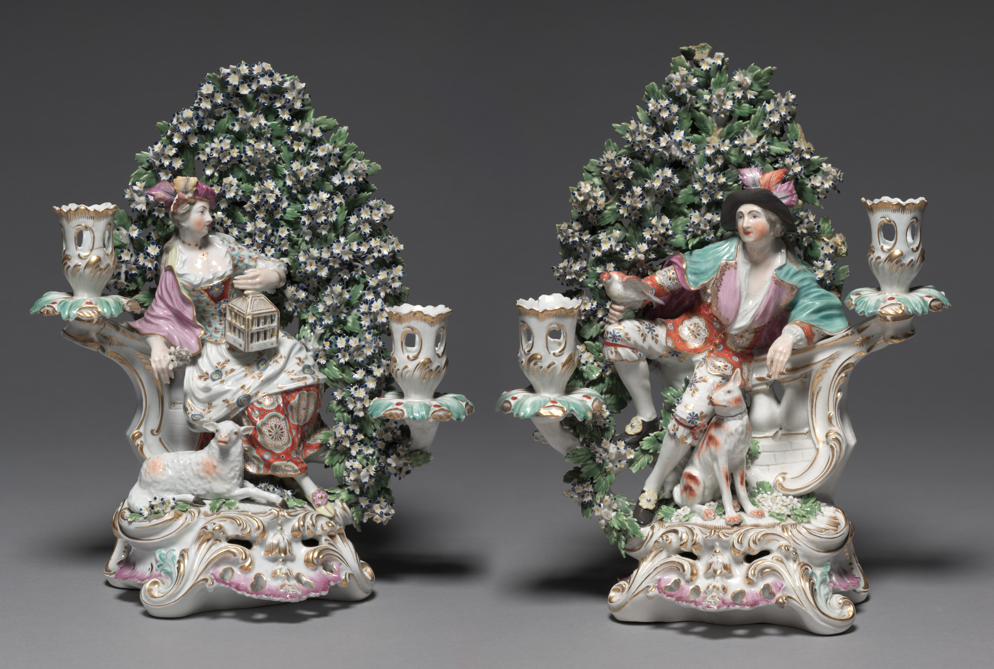 Pair of Candelabra Depicting Allegorical Figures of Liberty and Matrimony