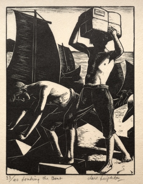 Loading the Boat (illustration for The Bridge of San Luis Rey by Thornton Wilder)