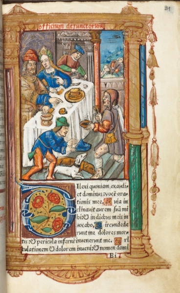 Printed Book of Hours (Use of Rome):  fol. 73r, Lazarus