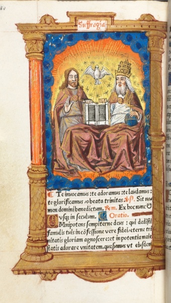 Printed Book of Hours (Use of Rome):  fol. 94v, The Trinity