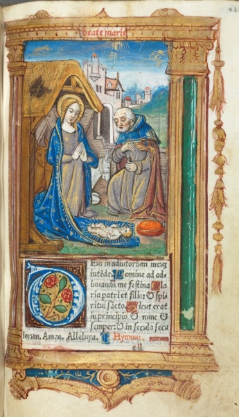Printed Book of Hours (Use of Rome): fol. 34r, The Nativity