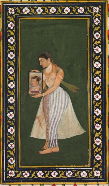 Nur Jahan Holding a Portrait of Emperor Jahangir