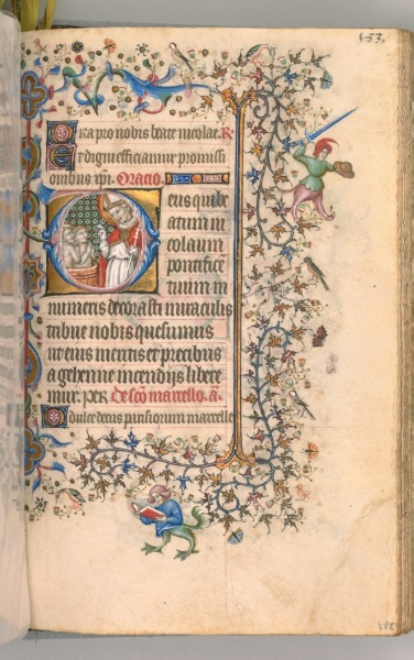 Hours of Charles the Noble, King of Navarre (1361-1425): fol. 2865r, St. Nicholas