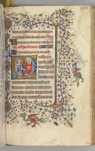 Hours of Charles the Noble, King of Navarre (1361-1425): fol. 281r, SS. Cosmas and Damien