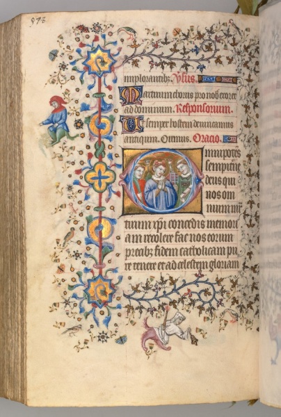 Hours of Charles the Noble, King of Navarre (1361-1425): fol. 283v, Martyrs: Unidentified Saint, SS. Stephen and Lawrence