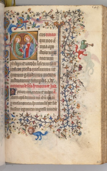 Hours of Charles the Noble, King of Navarre (1361-1425): fol. 269r, SS. Philip and James