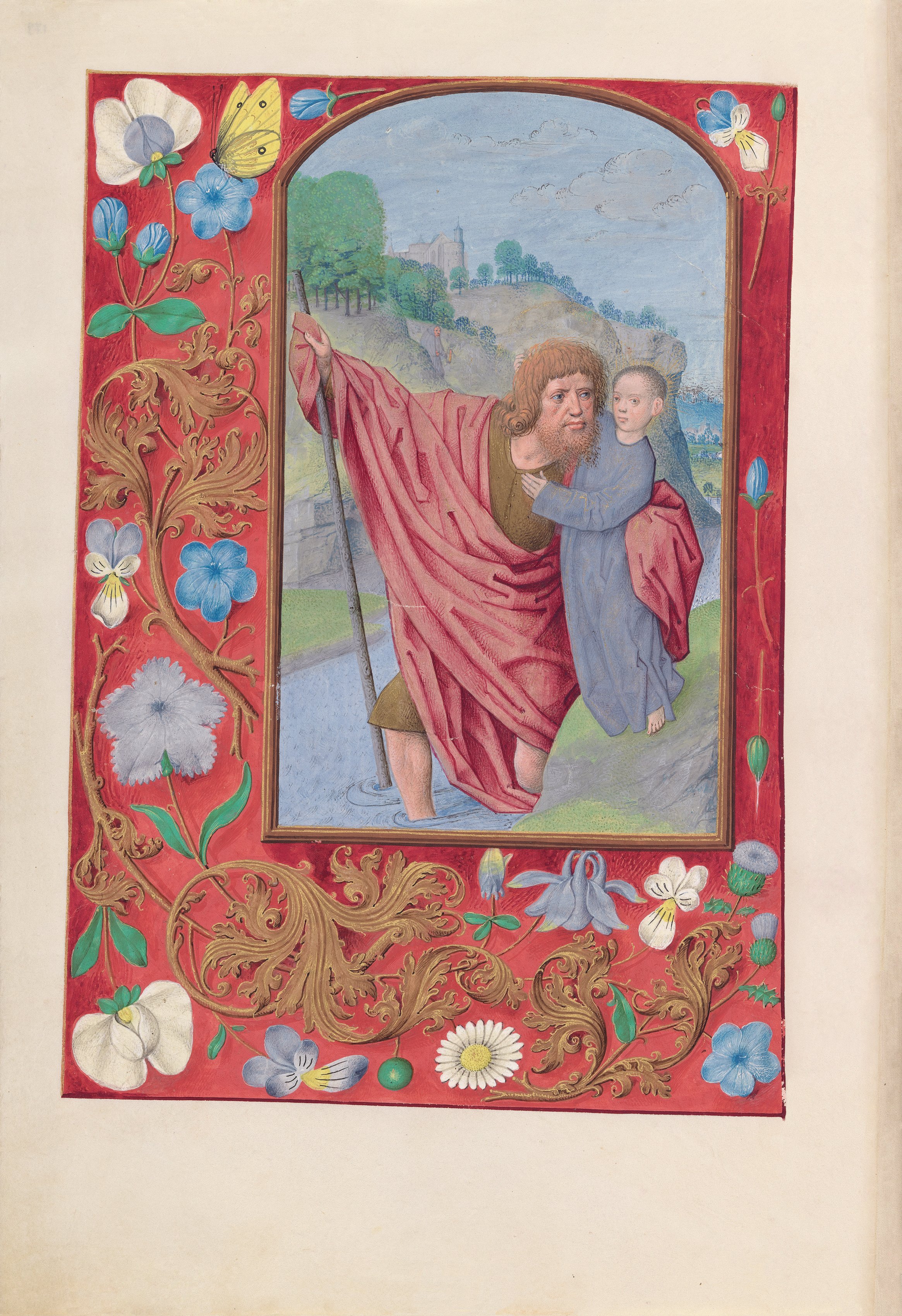 Hours of Queen Isabella the Catholic, Queen of Spain:  Fol. 179v, St. Christopher