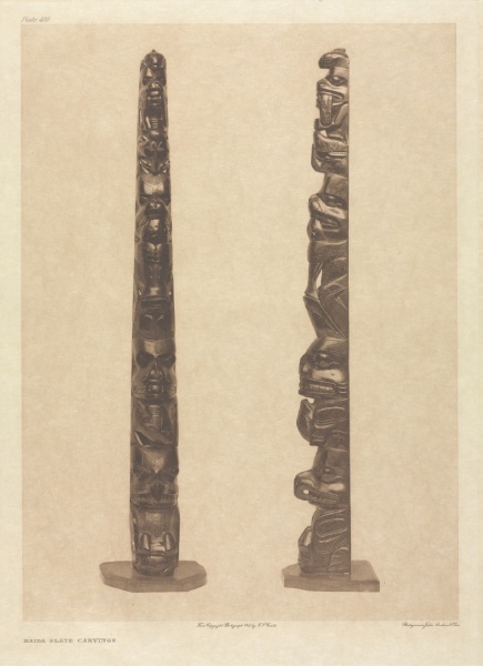 Portfolio XI, Plate 400[a]: Haida Slate Carvings
