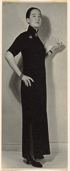 Model in Long Black Dress