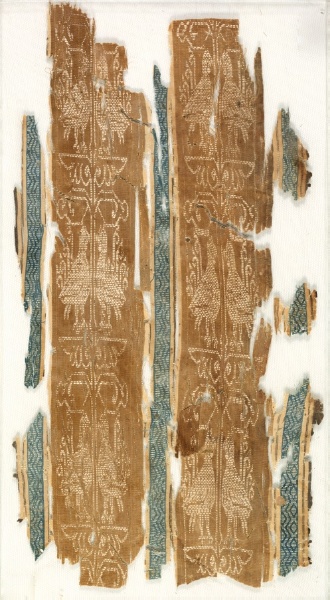 Silk fragment with striped pattern
