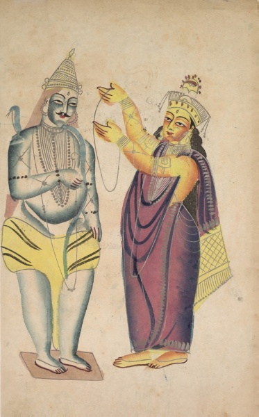 Parivati Placing a Wedding Garland on Shiva (verso)