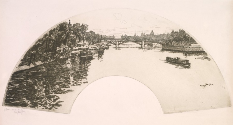 Fan, The Seine seen from the Pont Royal (Éventail, La Seine vue du Pont Royal)