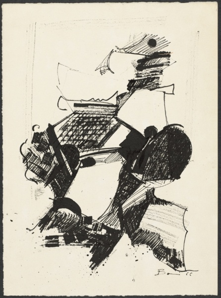 Untitled: Alternate Sketch for Print Club Publication label, no. 44, 1966