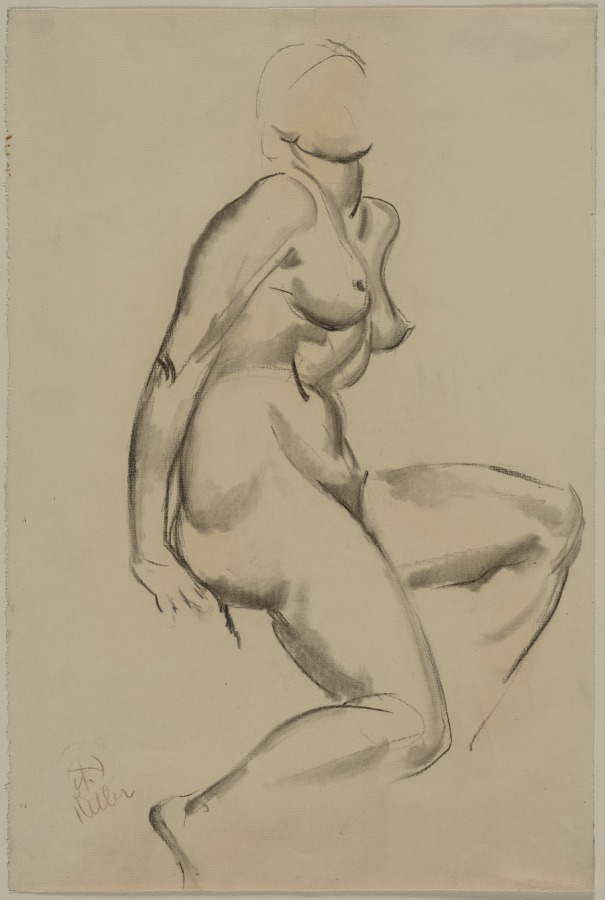 Nude No. 2 (Seated Female Nude, Facing Right), Henry Keller, c. 1891–1940