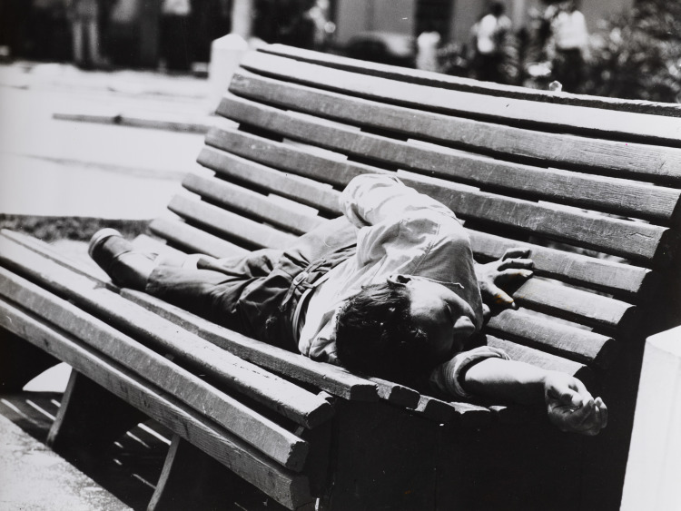 Man Sleeping on Bench, Egypt