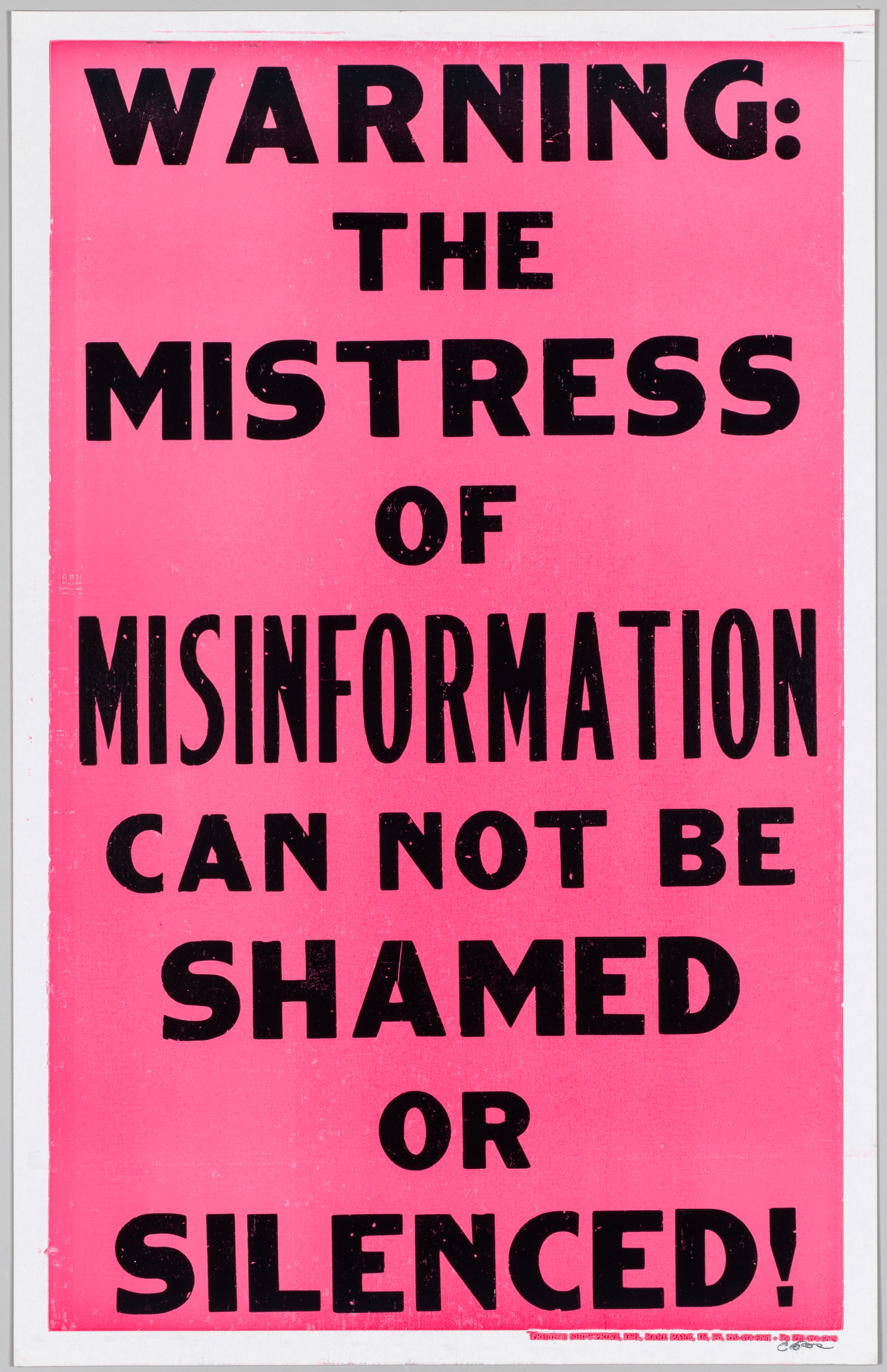 The Bad Air Smelled of Roses: Warning: The Mistress of MisInformation Will Not Be Shamed or Silenced