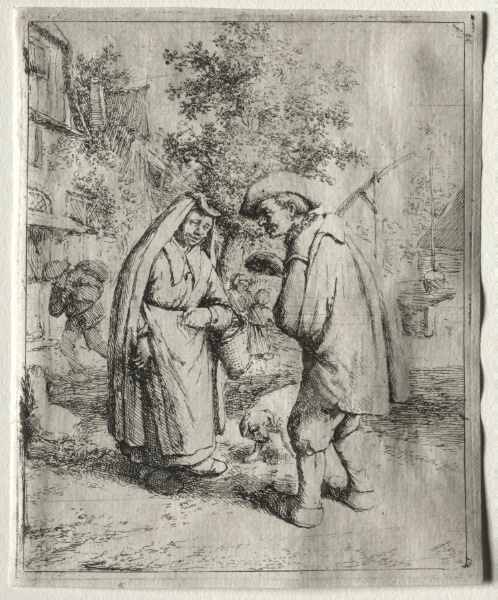 Man Conversing with a Woman