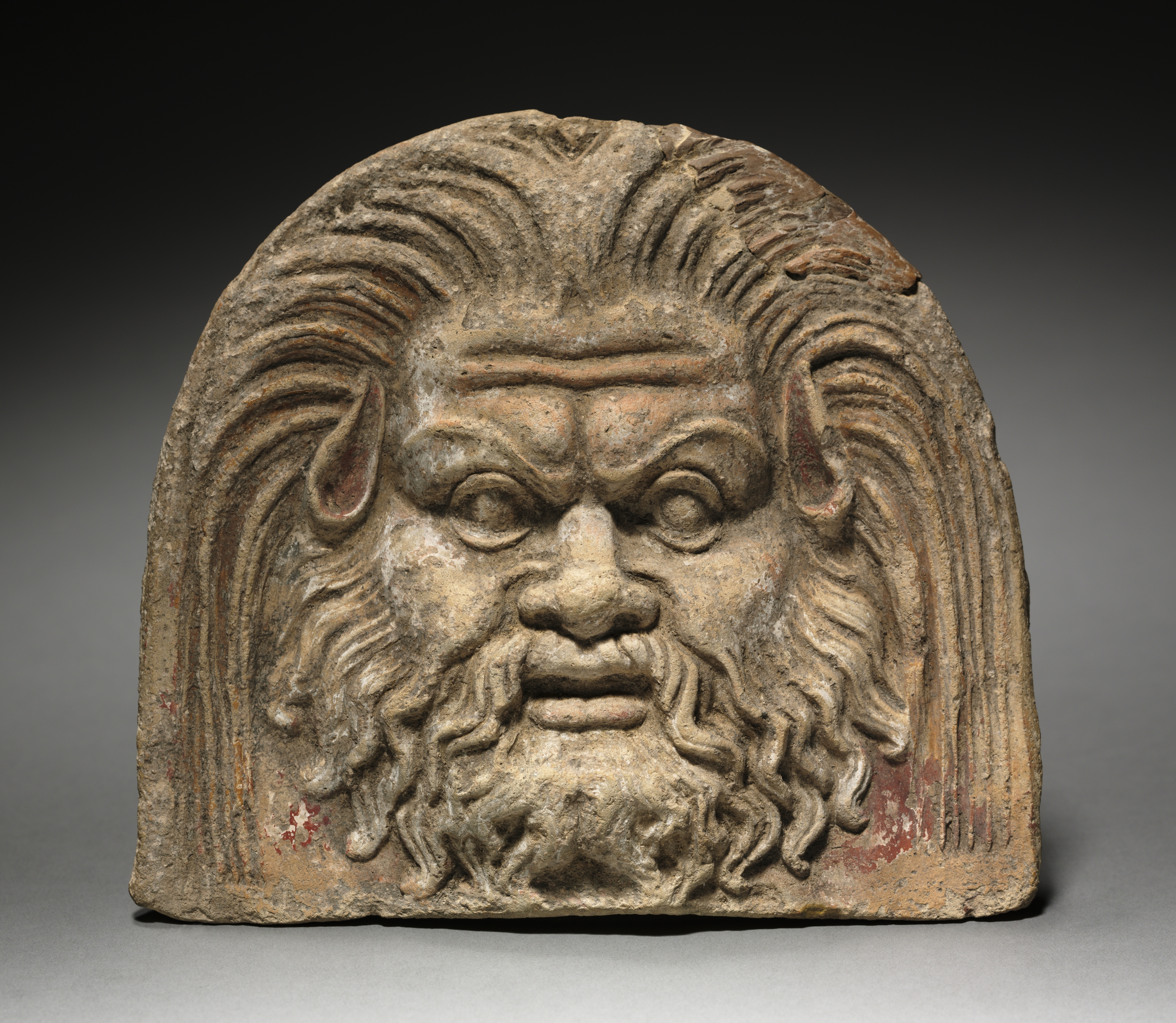 Antefix with Satyr Face