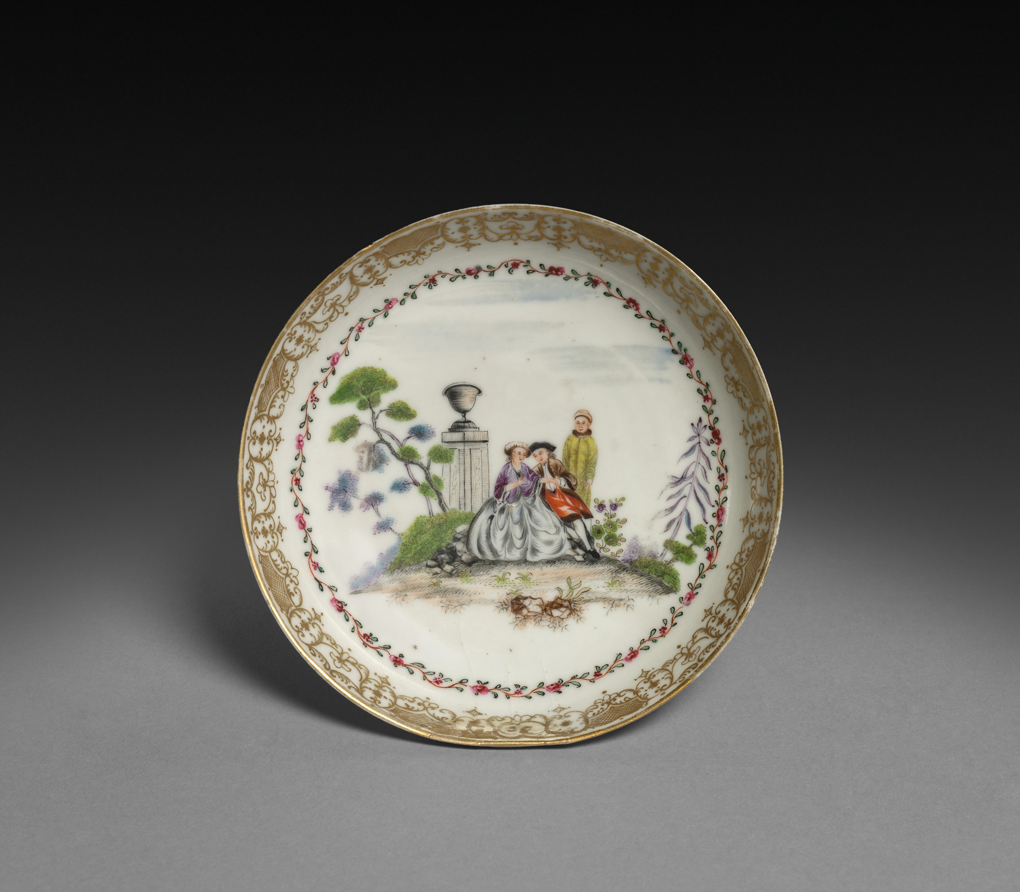 Saucer with Scene in style of Watteau