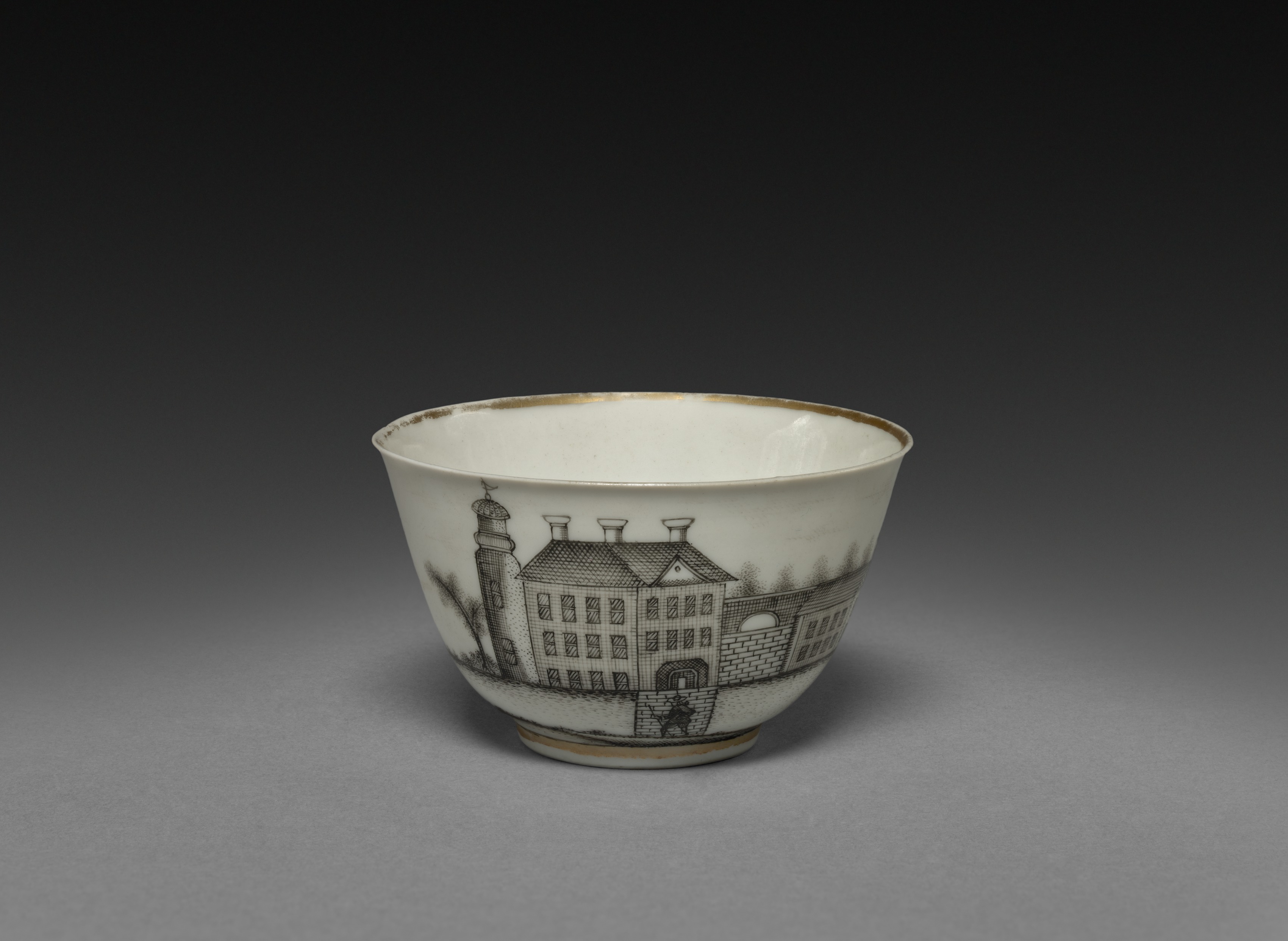 Tea Bowl with View of Town (Cleves?)