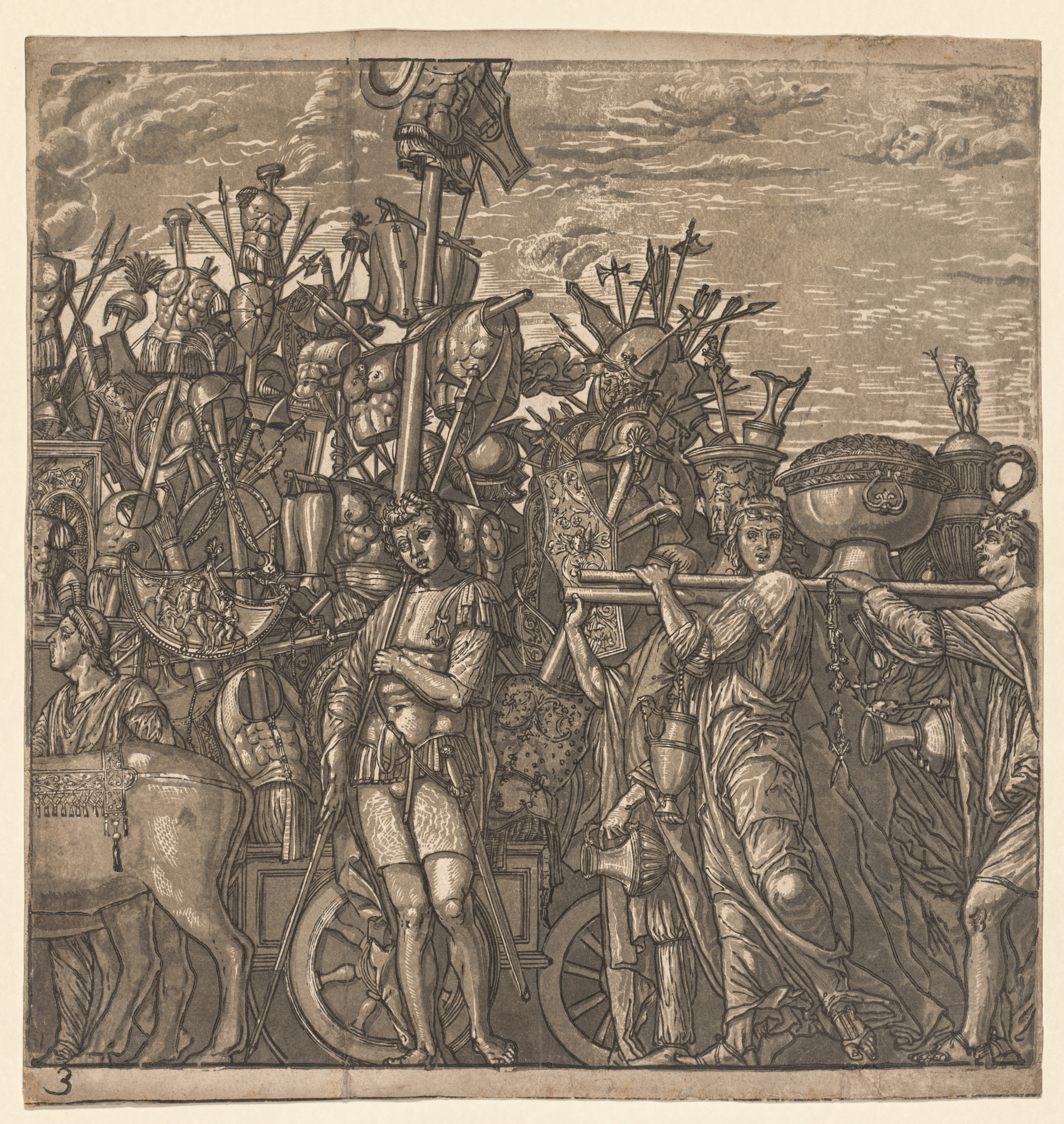 The Triumph of Julius Caesar:  Soldiers Marching with Trophies of War