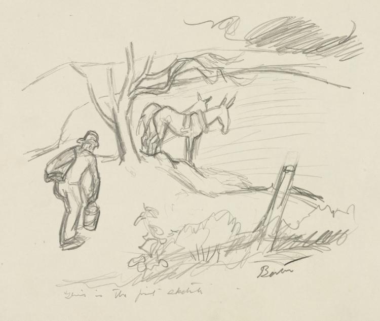Approaching Storm (recto), Thomas Hart Benton, 1938