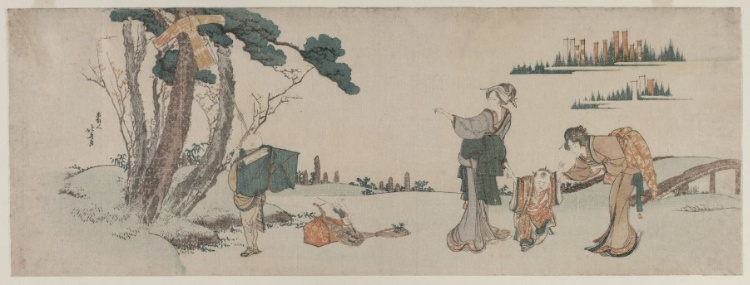 Women Distracting a Child whose Kite is caught in a Tree