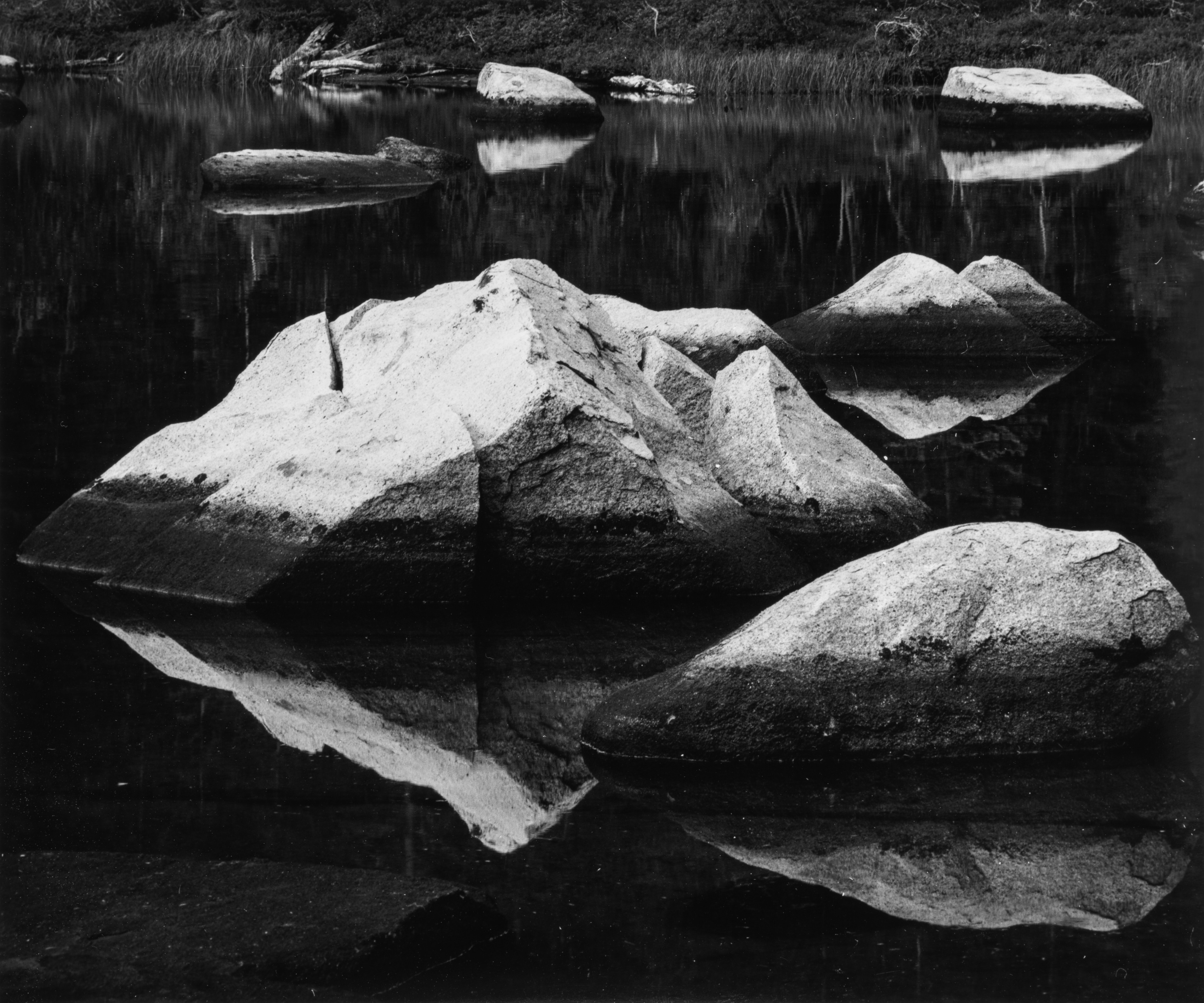 Rock and Water, Reflection, High Sierra, California
