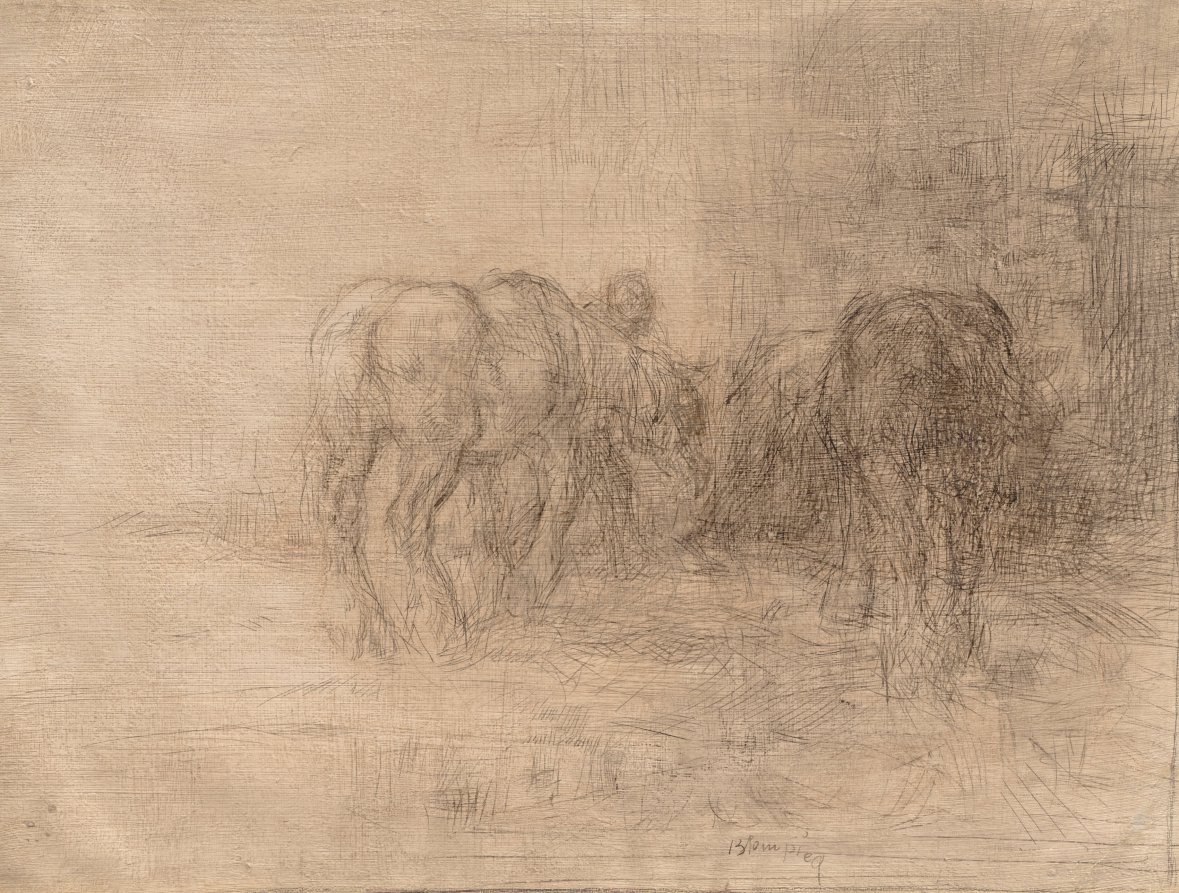 In a Jersey Stable, Edmund Blampied, c. 1906–57