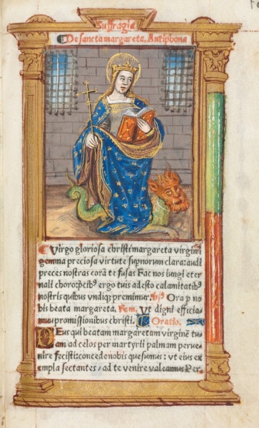 Printed Book of Hours (Use of Rome):  fol. 110r, St. Margaret