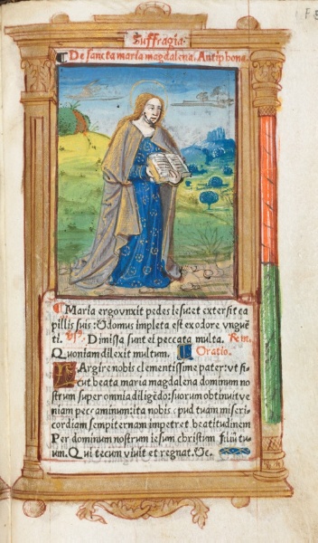 Printed Book of Hours (Use of Rome):  fol. 109r, Mary Magdalene