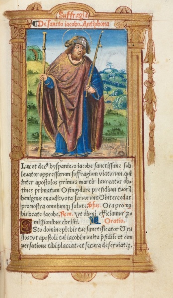 Printed Book of Hours (Use of Rome):  fol. 100r, St. James the Greater