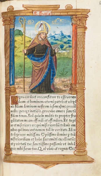 Printed Book of Hours (Use of Rome):  fol. 96r, St. Augustine