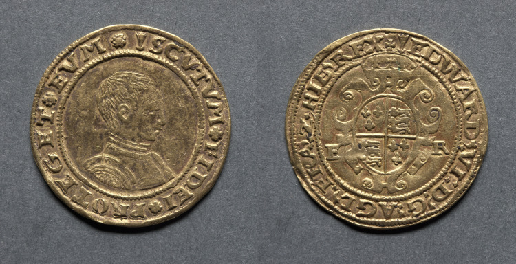 Half Sovereign: Edward VI (obverse); Crowned Royal Arms (reverse)