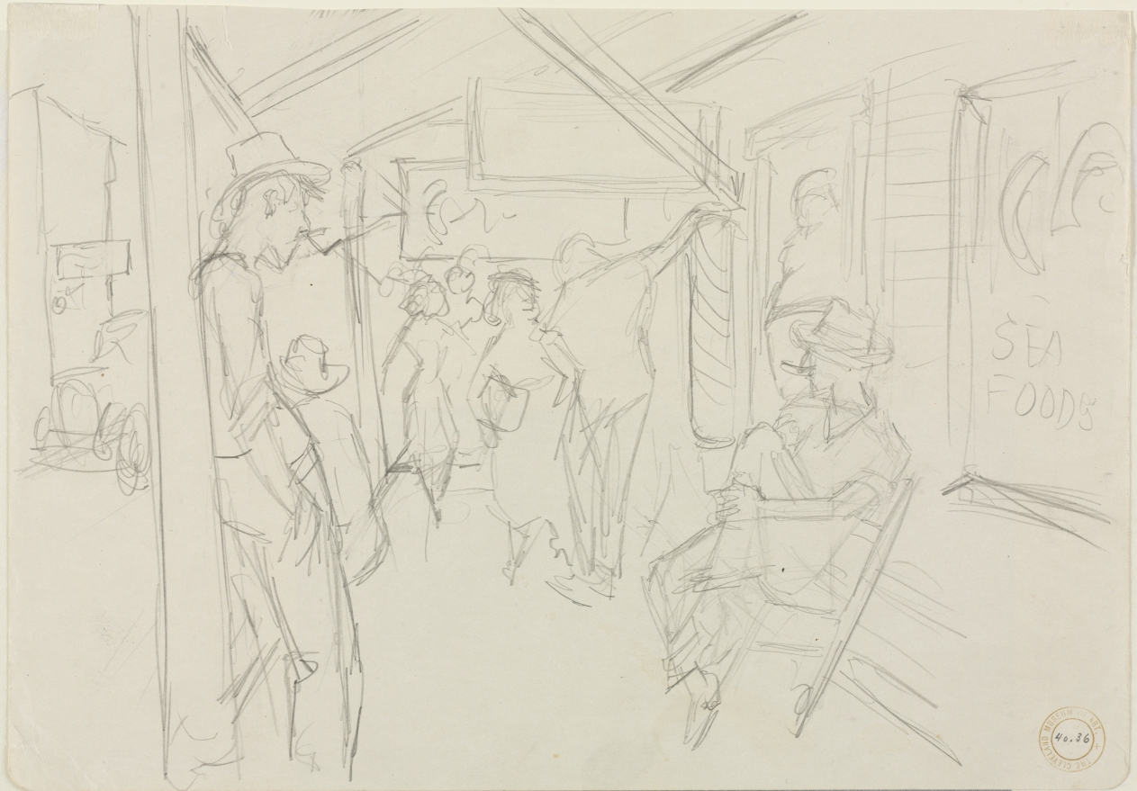 Scene on the Porch of a Cafe (verso), Thomas Hart Benton, 1938
