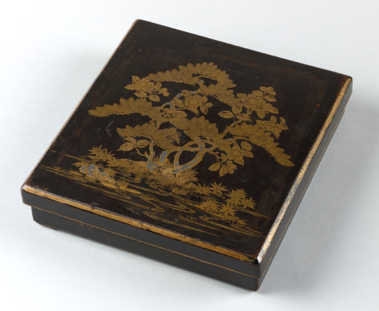 Writing Box (Suzuribako) with Pine, Camellia, and Bamboo