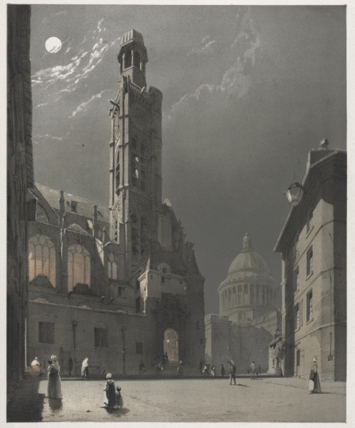 Picturesque Architecture in Paris, Ghent, Antwerp, Rouen:  St. Etienne du Mont and the Pantheon, Paris