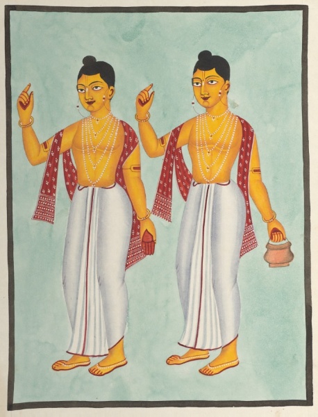 Gaur and Nitai, from a Kalighat album