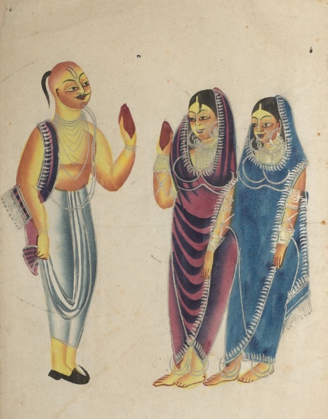 Vaishnava Devotee with Two Women