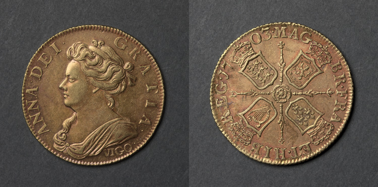 Guinea: Anne (obverse); Shields and rose (reverse)