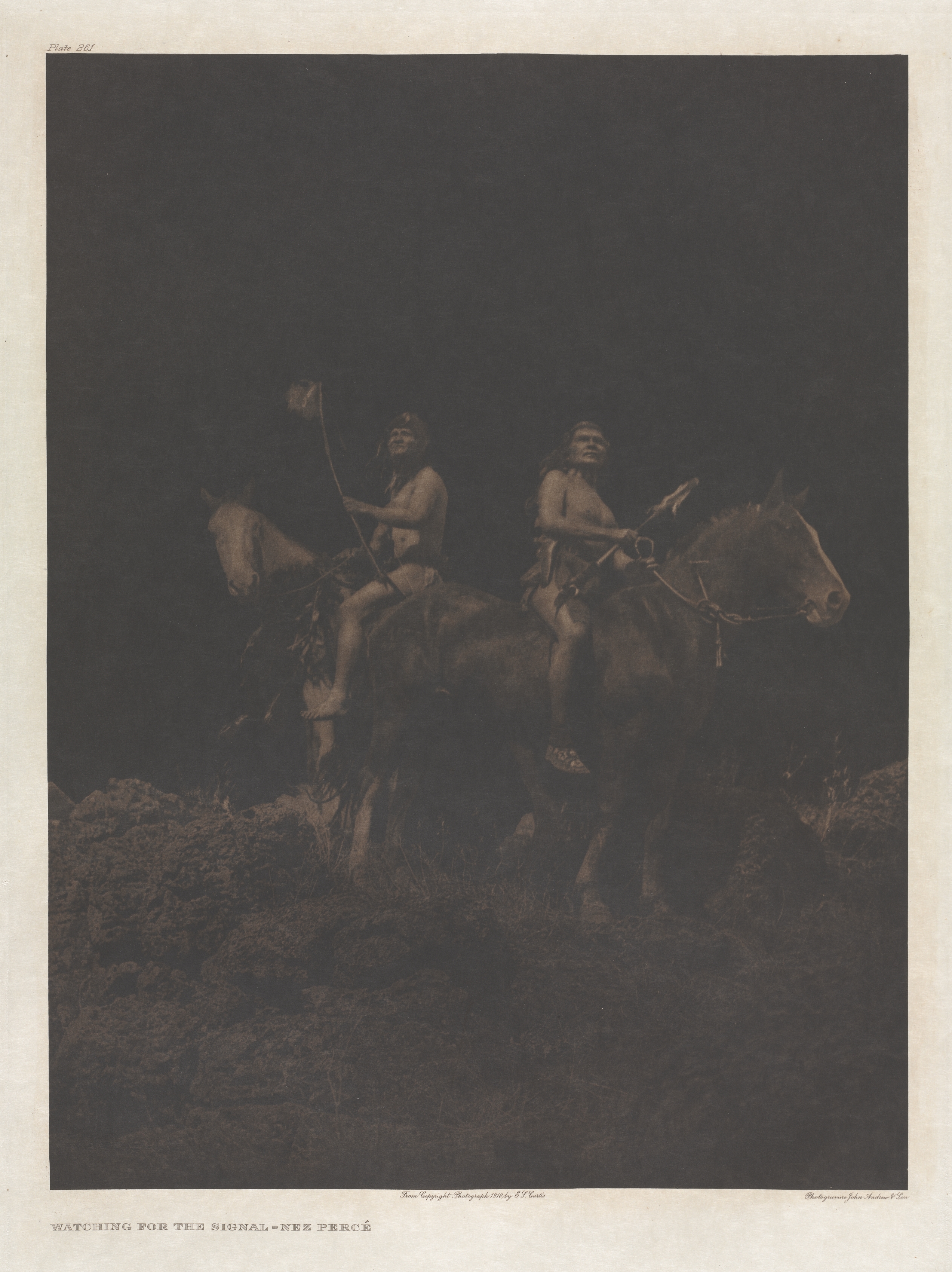 Portfolio VIII, Plate 261: Watching for the Signal - Nez Percé