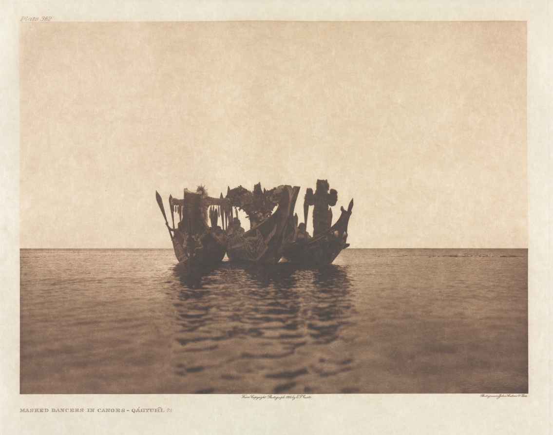 Portfolio X, Plate 362: Masked Dancers in Canoes - Qágyuhl