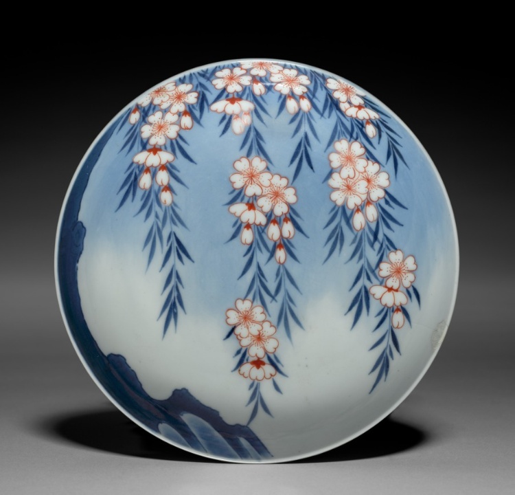 Dish with Weeping Cherry Tree