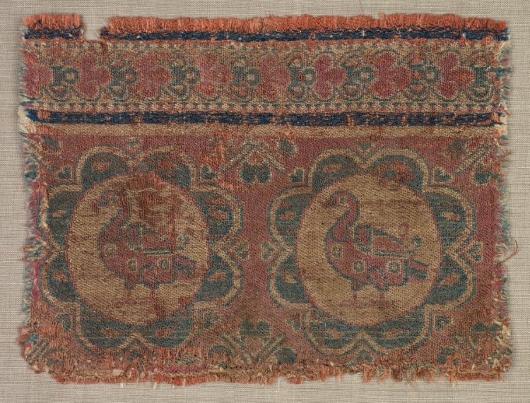 Silk fragment with roundels of ducks