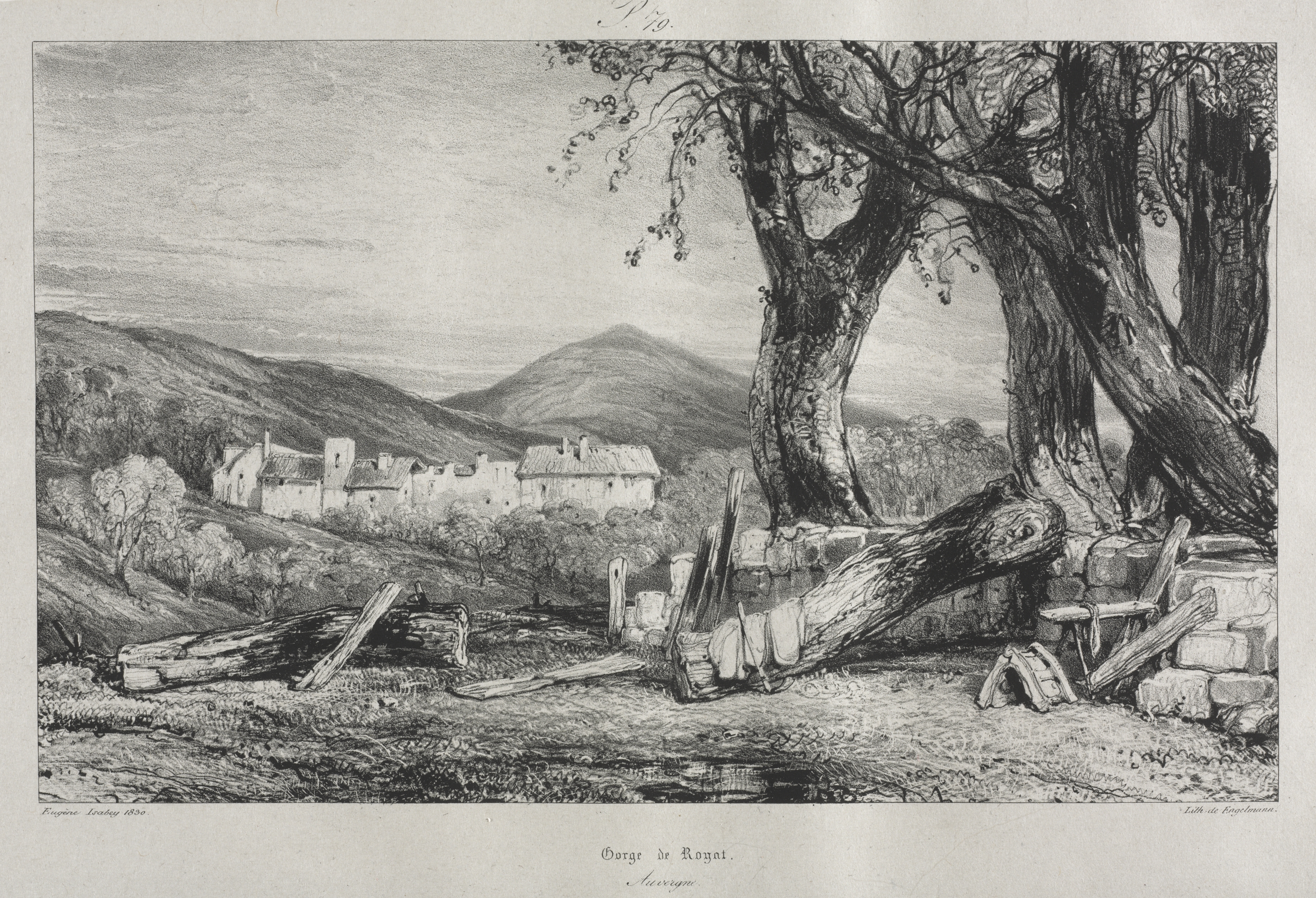Picturesque and Romantic Journeys in Old France: Auvergne (vol. II), Gorge of Royat, Plate 79 